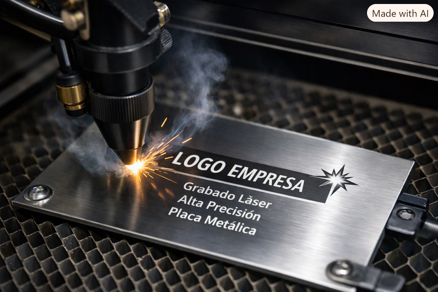 Placa metal personalizada grabada con laser CO2